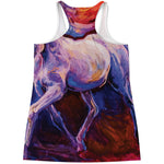 Colorful Horse Portrait Print Women's Racerback Tank Top