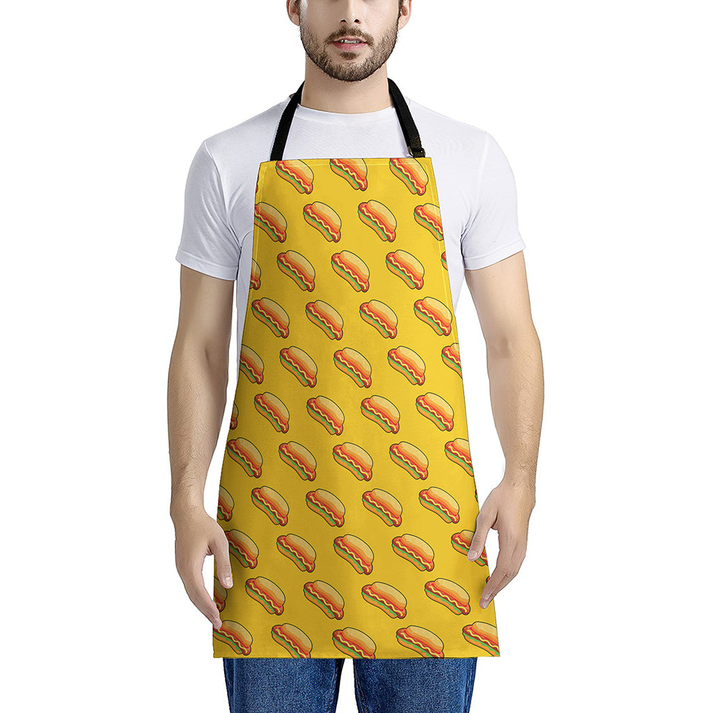 Colorful Hot Dog Pattern Print Apron