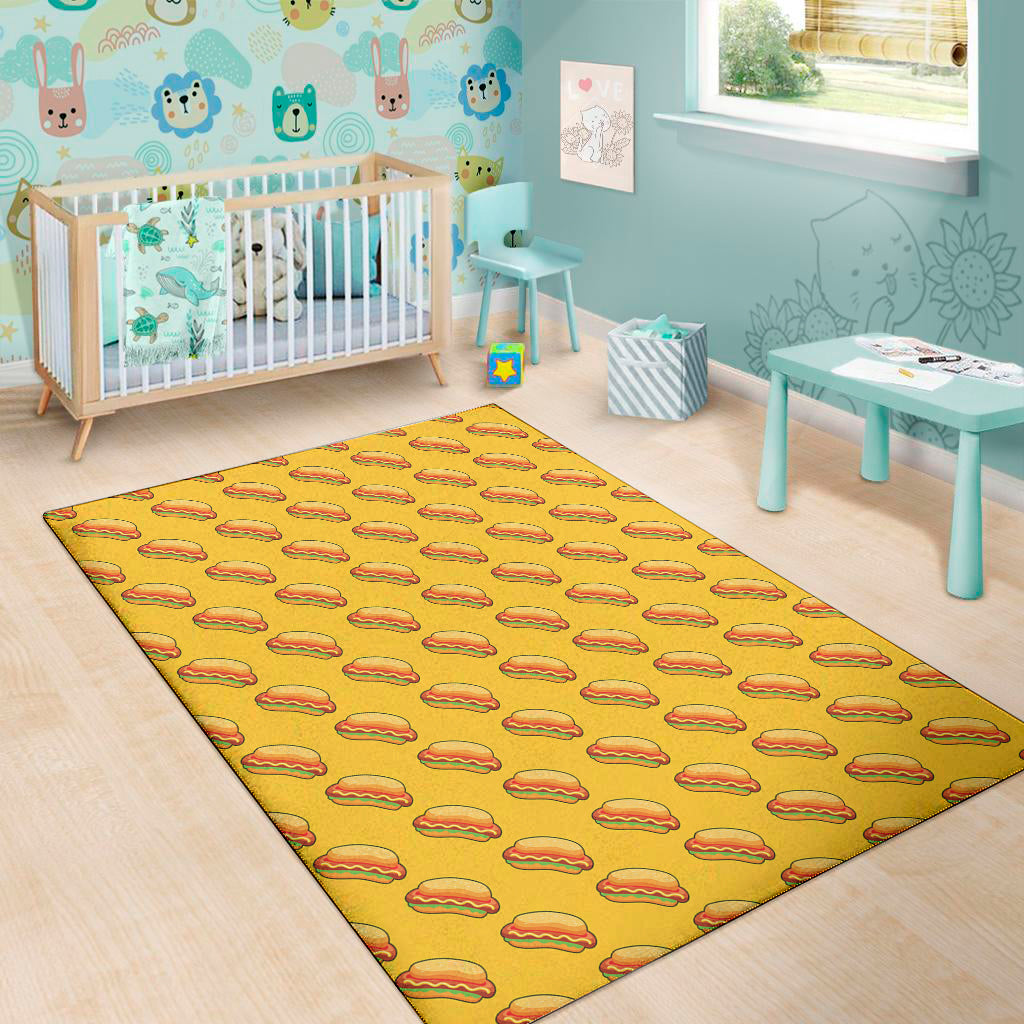 Colorful Hot Dog Pattern Print Area Rug