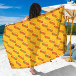 Colorful Hot Dog Pattern Print Beach Sarong Wrap