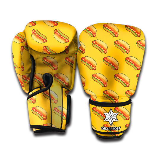 Colorful Hot Dog Pattern Print Boxing Gloves