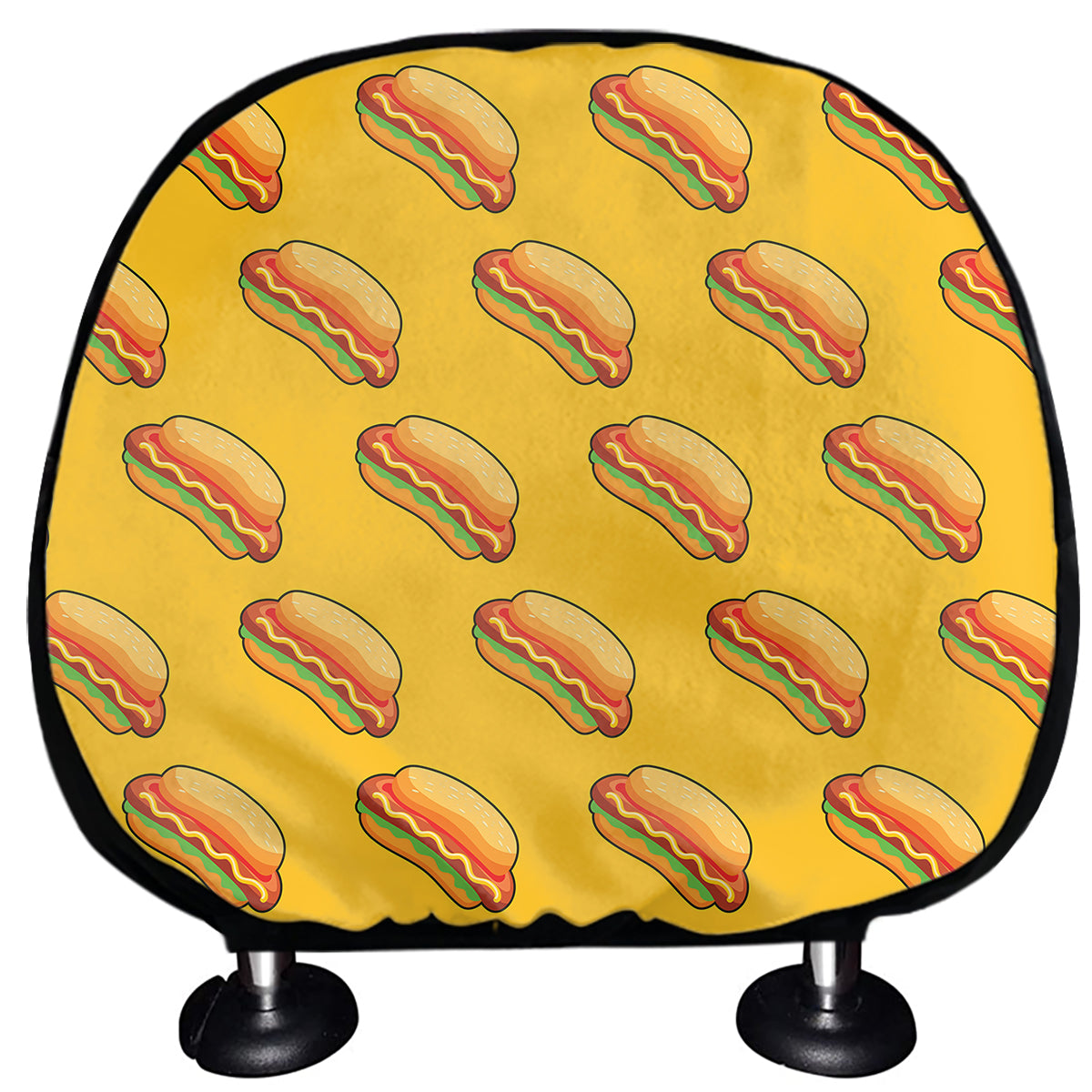 Colorful Hot Dog Pattern Print Car Headrest Covers