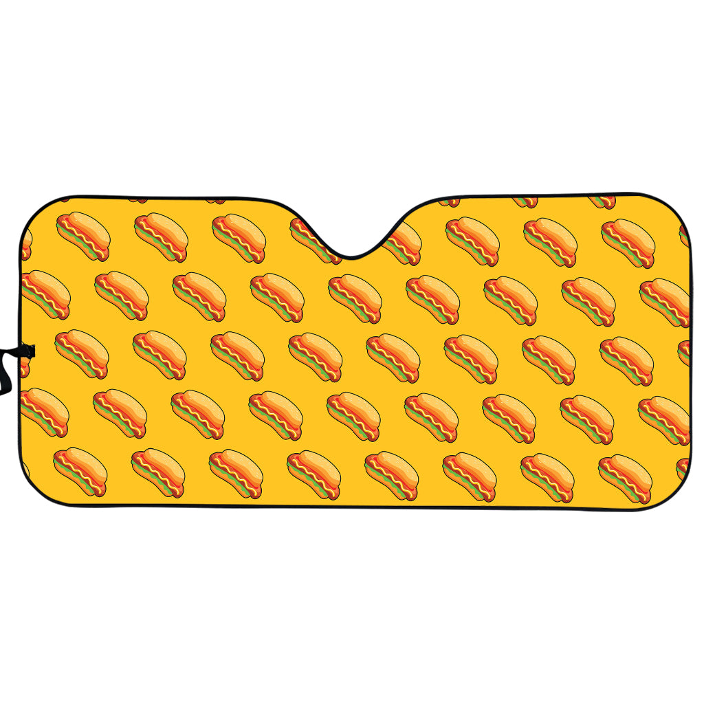 Colorful Hot Dog Pattern Print Car Sun Shade