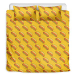 Colorful Hot Dog Pattern Print Duvet Cover Bedding Set