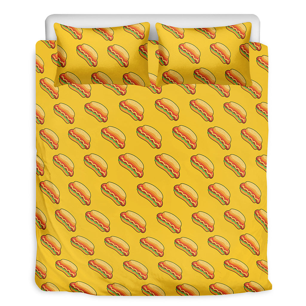 Colorful Hot Dog Pattern Print Duvet Cover Bedding Set