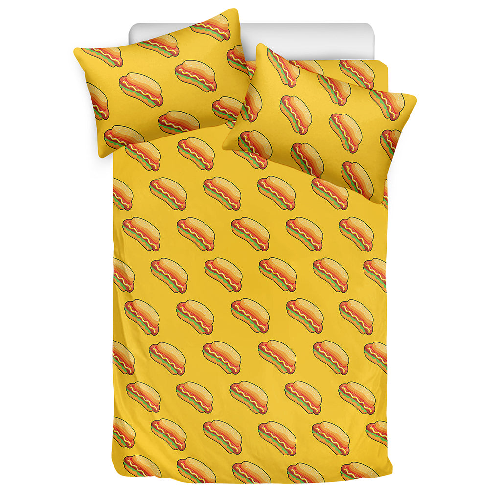 Colorful Hot Dog Pattern Print Duvet Cover Bedding Set