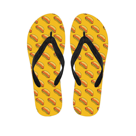 Colorful Hot Dog Pattern Print Flip Flops