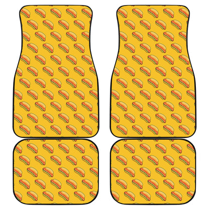 Colorful Hot Dog Pattern Print Front and Back Car Floor Mats