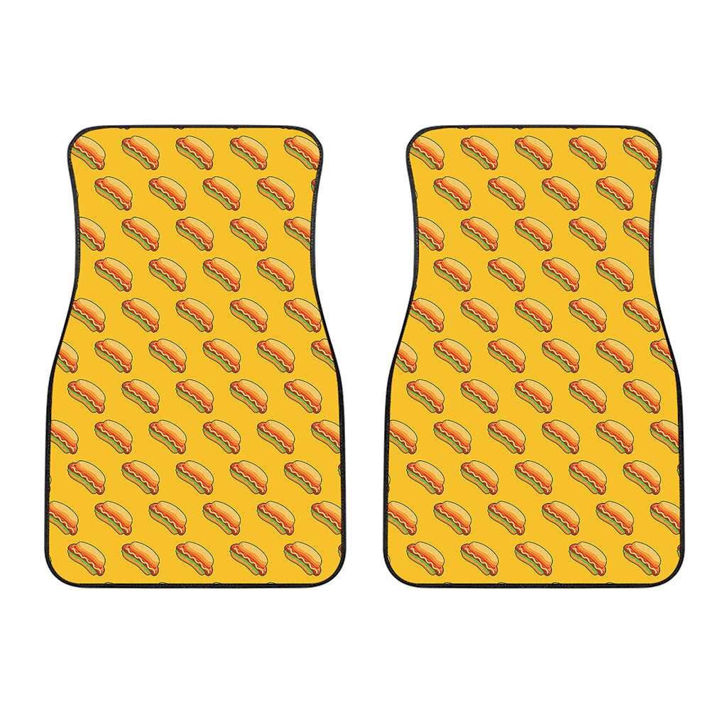 Colorful Hot Dog Pattern Print Front Car Floor Mats