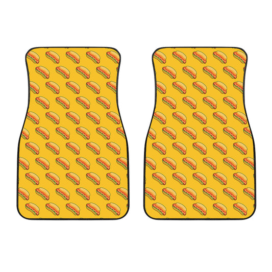 Colorful Hot Dog Pattern Print Front Car Floor Mats