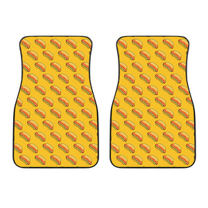 Colorful Hot Dog Pattern Print Front Car Floor Mats