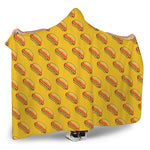 Colorful Hot Dog Pattern Print Hooded Blanket