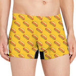 Colorful Hot Dog Pattern Print Men's Boxer Briefs