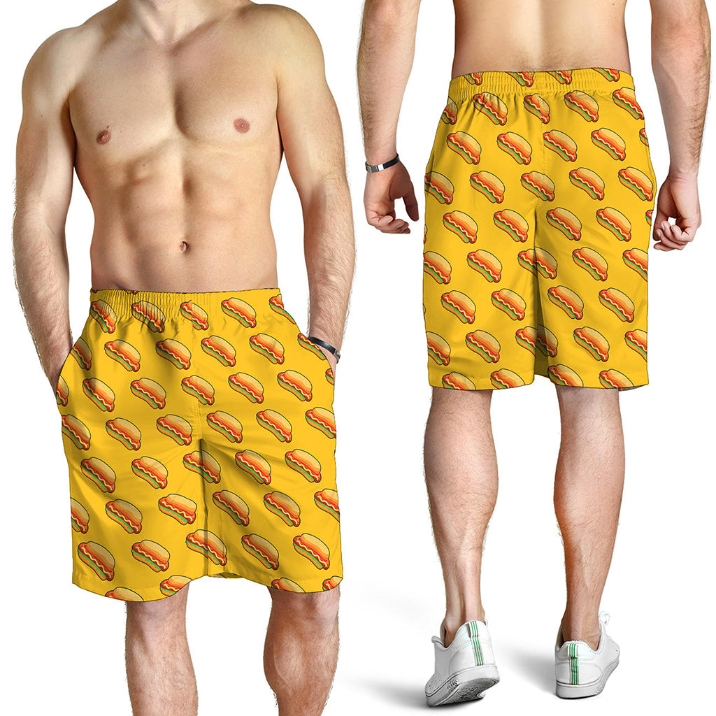 Colorful Hot Dog Pattern Print Men's Shorts