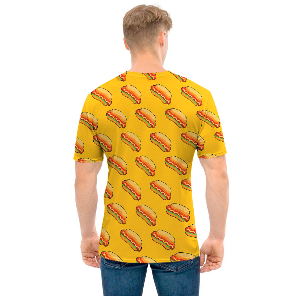 Colorful Hot Dog Pattern Print Men's T-Shirt