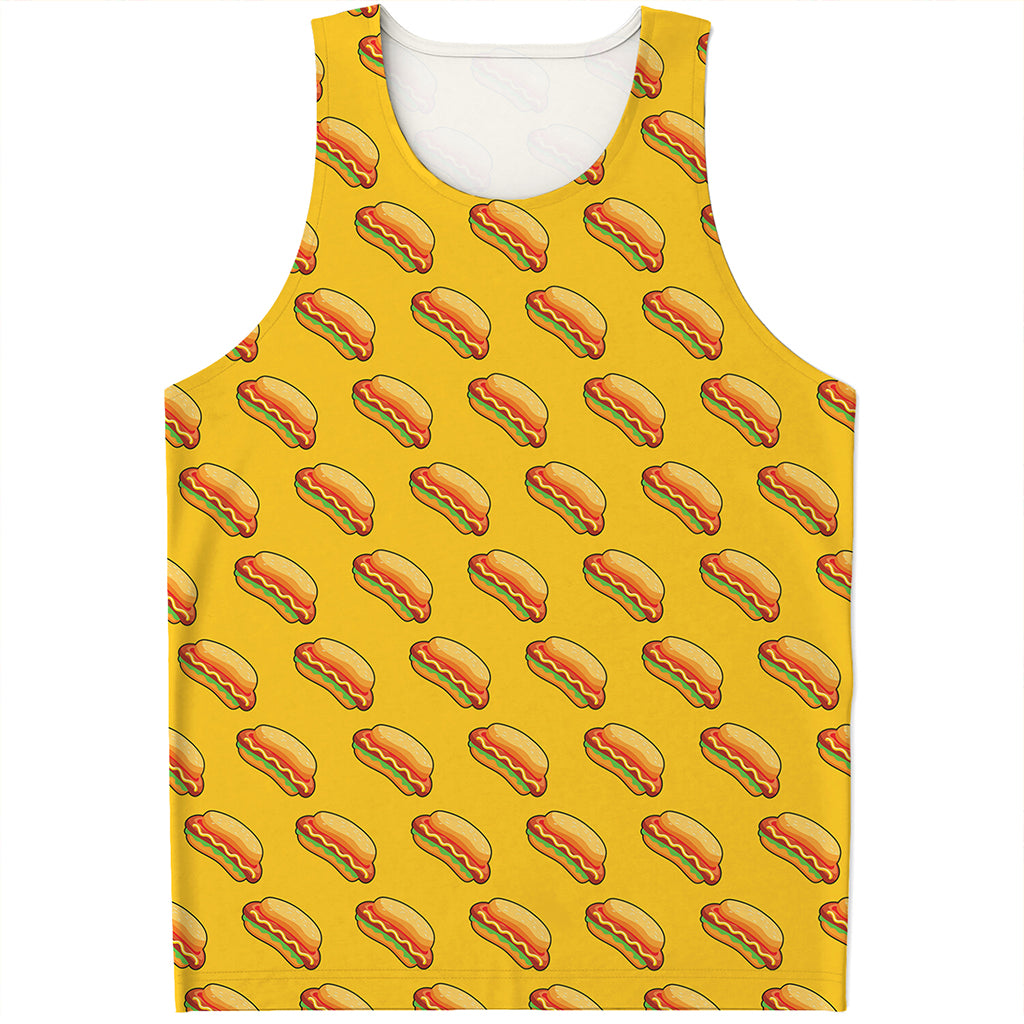 Colorful Hot Dog Pattern Print Men's Tank Top