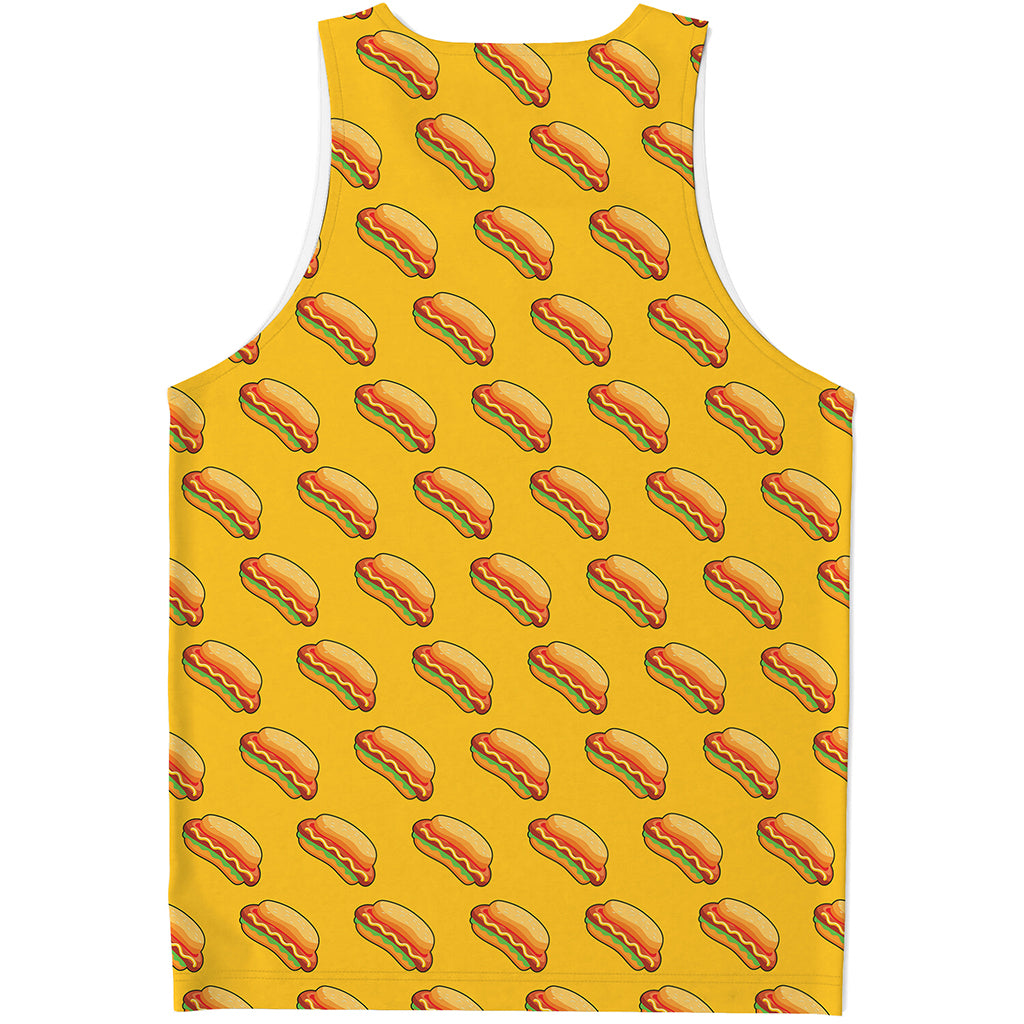 Colorful Hot Dog Pattern Print Men's Tank Top