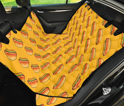 Colorful Hot Dog Pattern Print Pet Car Back Seat Cover