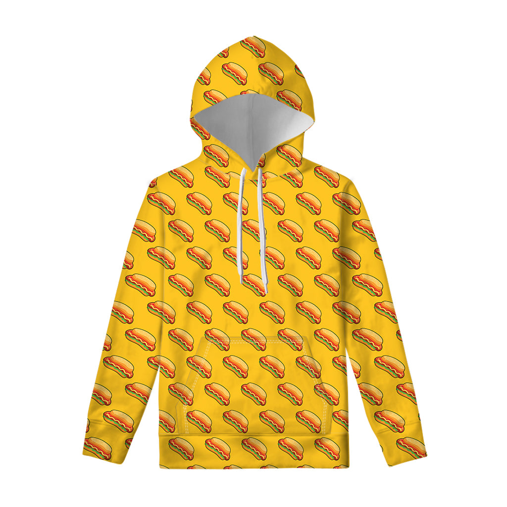 Colorful Hot Dog Pattern Print Pullover Hoodie