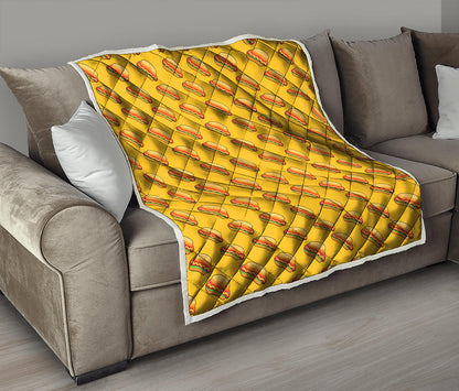 Colorful Hot Dog Pattern Print Quilt