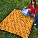 Colorful Hot Dog Pattern Print Quilt