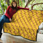 Colorful Hot Dog Pattern Print Quilt