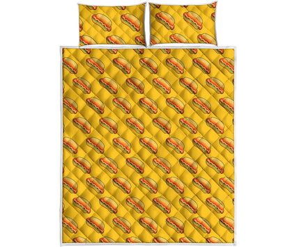Colorful Hot Dog Pattern Print Quilt Bed Set