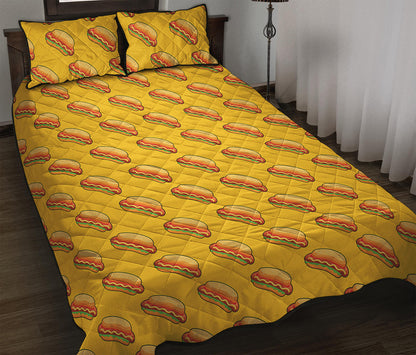 Colorful Hot Dog Pattern Print Quilt Bed Set