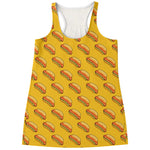 Colorful Hot Dog Pattern Print Women's Racerback Tank Top