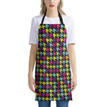 Colorful Houndstooth Pattern Print Apron