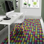 Colorful Houndstooth Pattern Print Area Rug