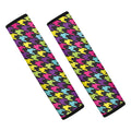 Colorful Houndstooth Pattern Print Car Seat Belt Covers