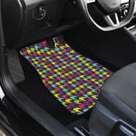 Colorful Houndstooth Pattern Print Front Car Floor Mats