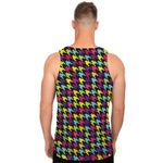 Colorful Houndstooth Pattern Print Men's Tank Top