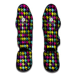 Colorful Houndstooth Pattern Print Muay Thai Shin Guard