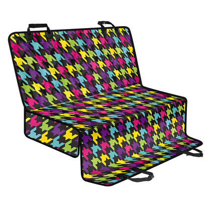 Colorful Houndstooth Pattern Print Pet Car Back Seat Cover