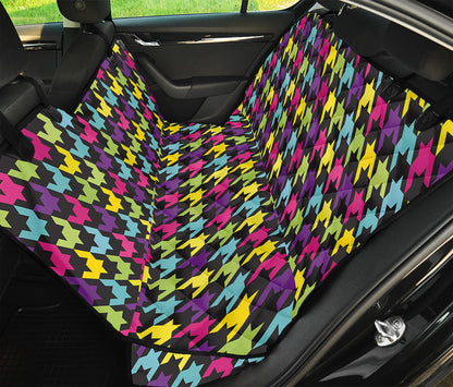 Colorful Houndstooth Pattern Print Pet Car Back Seat Cover