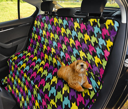 Colorful Houndstooth Pattern Print Pet Car Back Seat Cover