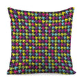 Colorful Houndstooth Pattern Print Pillow Cover
