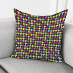 Colorful Houndstooth Pattern Print Pillow Cover