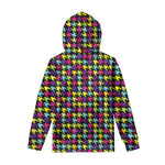 Colorful Houndstooth Pattern Print Pullover Hoodie