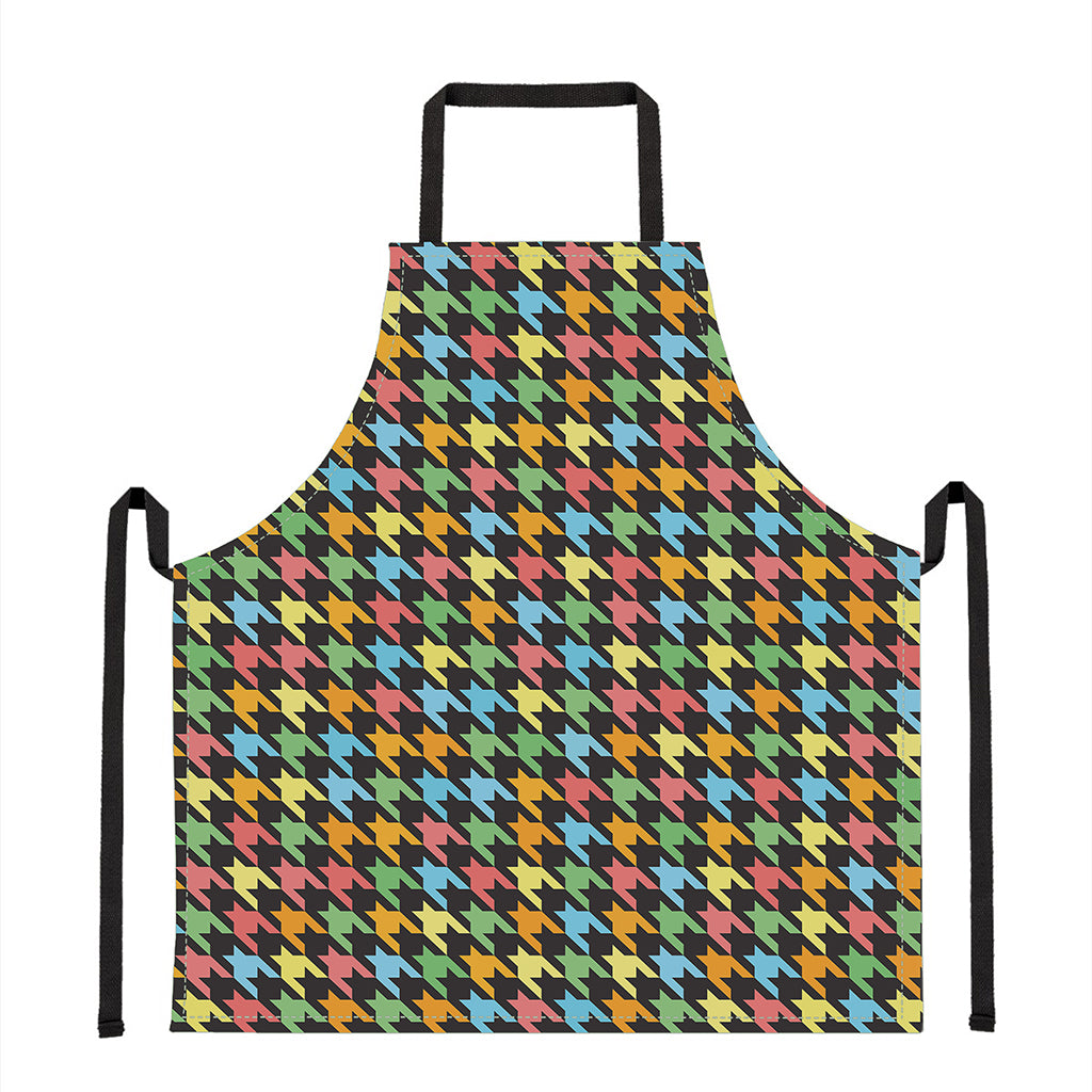Colorful Houndstooth Print Apron