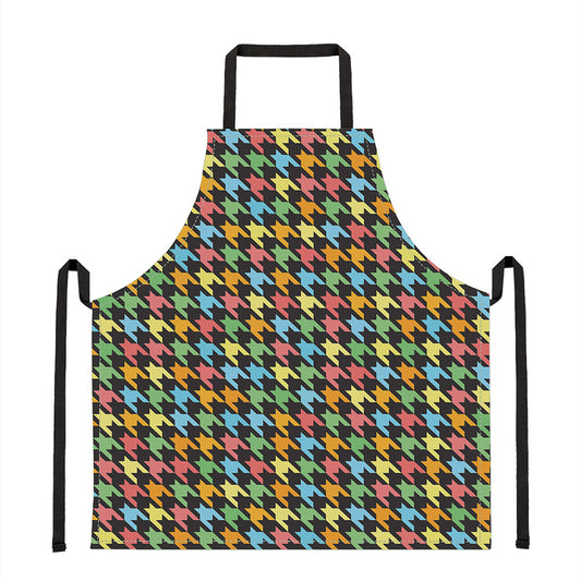 Colorful Houndstooth Print Apron