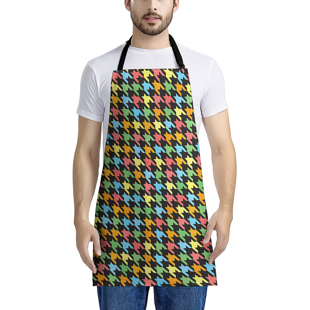 Colorful Houndstooth Print Apron