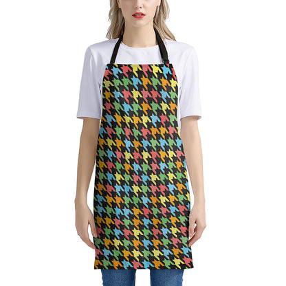 Colorful Houndstooth Print Apron