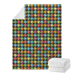 Colorful Houndstooth Print Blanket