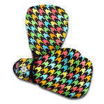 Colorful Houndstooth Print Boxing Gloves