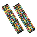 Colorful Houndstooth Print Car Seat Belt Covers