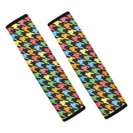 Colorful Houndstooth Print Car Seat Belt Covers