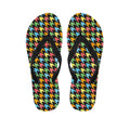 Colorful Houndstooth Print Flip Flops